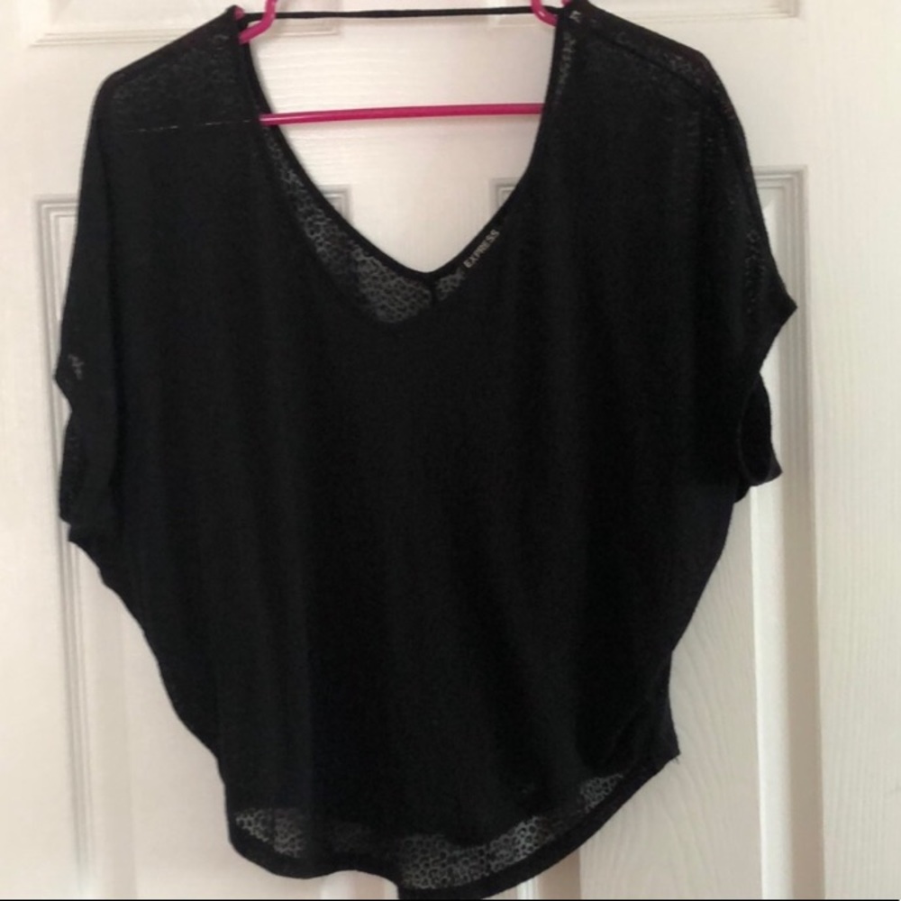 Express Burnout Strappy Tee Black XS
